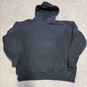 PacSun Men's Black Frayed Hoodie - Size L